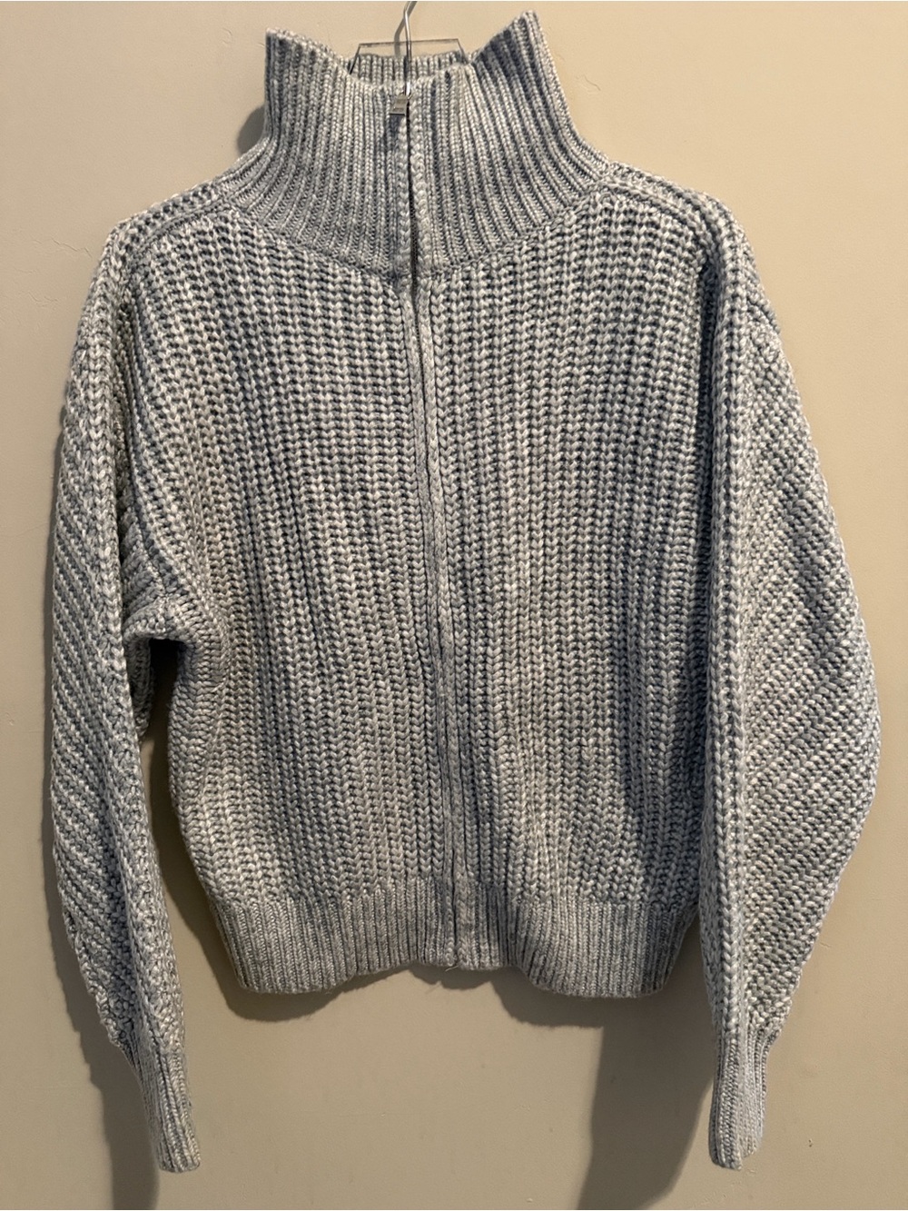 And Taylor chunky Funnel Neck bomber sweater jacket s L